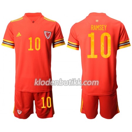 Wales Aaron Ramsey 10 Barn Hjemmedraktsett Euro 2020 Kortermet (+ Korte bukser)